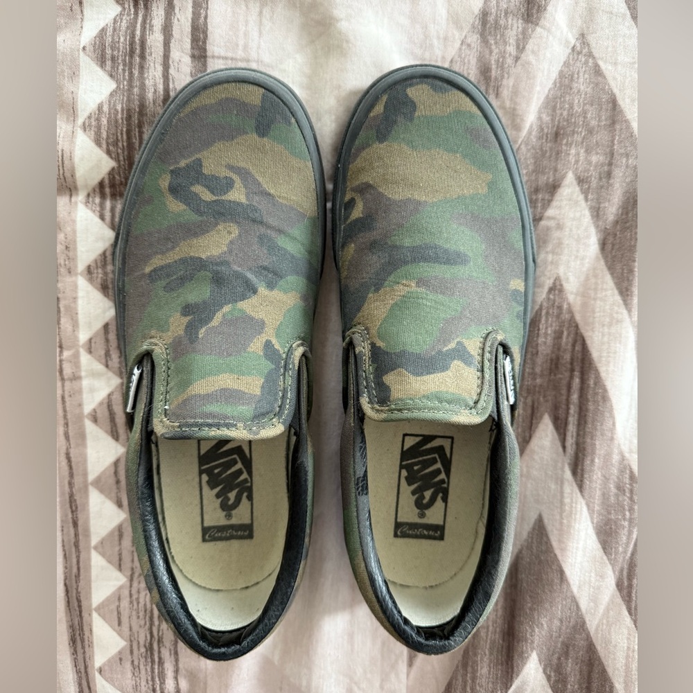Vans Customs Camo Slip on Sneakers
